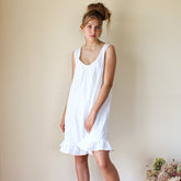 Robe longue blanche sans manches de luxe légère française